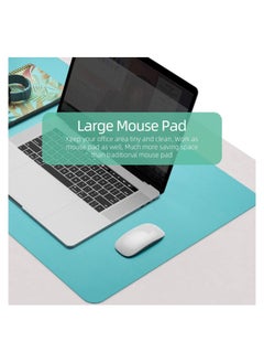 Cool Baby COOLBABY Multifunctional Office Desk Pad, Ultra Thin Waterproof PU Leather Mouse Pad, Dual Use Desk Writing Mat for Office/Home(90*45 CM，Blue + Green)  - Image 4