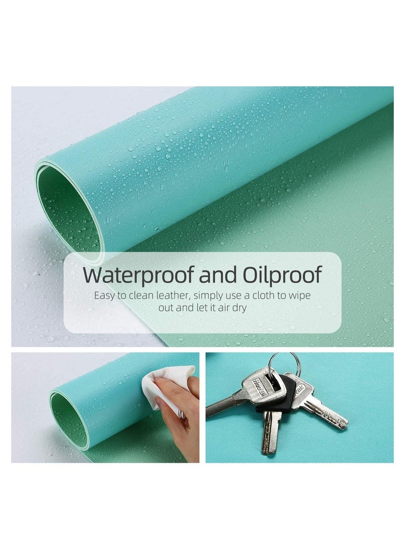 Cool Baby COOLBABY Multifunctional Office Desk Pad, Ultra Thin Waterproof PU Leather Mouse Pad, Dual Use Desk Writing Mat for Office/Home(90*45 CM，Blue + Green) - Image 3