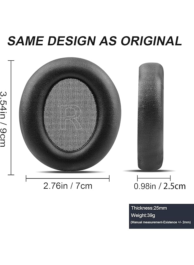 erorex Replacement Earpads Cushions For Soundcore Headphones Q30 And Q35 Life Q30 Earpads Ear Cushions With Protein Leather Skin And Memory Foam Black  - Image 5