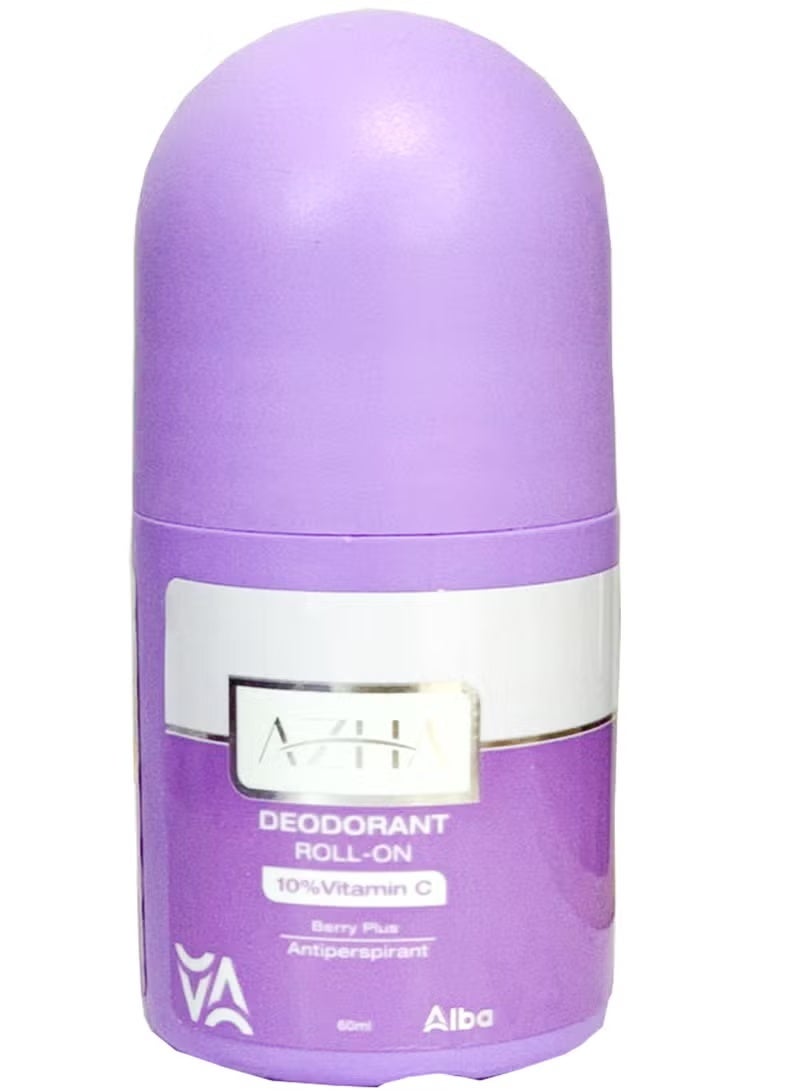أزها مزيل عرق رول أون 10% فيتامين سي بيري بلس (موف)  - 60 مل