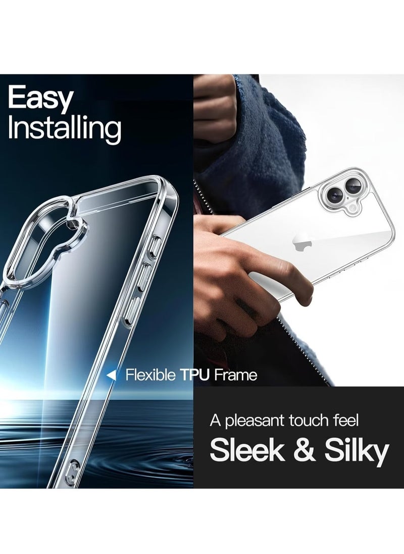 JAJEEK Phone 16 Cover – Crystal Clear Case, 6.1-Inch, Anti-Yellowing Soft Back, Slim Shockproof TPU, Anti-Scratch, Wireless Charging Compatible - Image 3