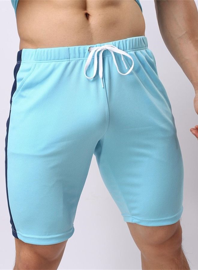 Loquat Men's Lace Up Sports Shorts Blue  - Image 1