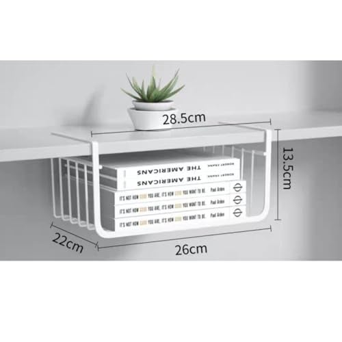 HAOHIZE Under Shelf Storage Basket, Pantry Organizers and Laundry Room Organization Under Cabinet Multipurpose Metal Wire Basket for Kitchen, Office Desk (26cm/10.2in) - Image 3
