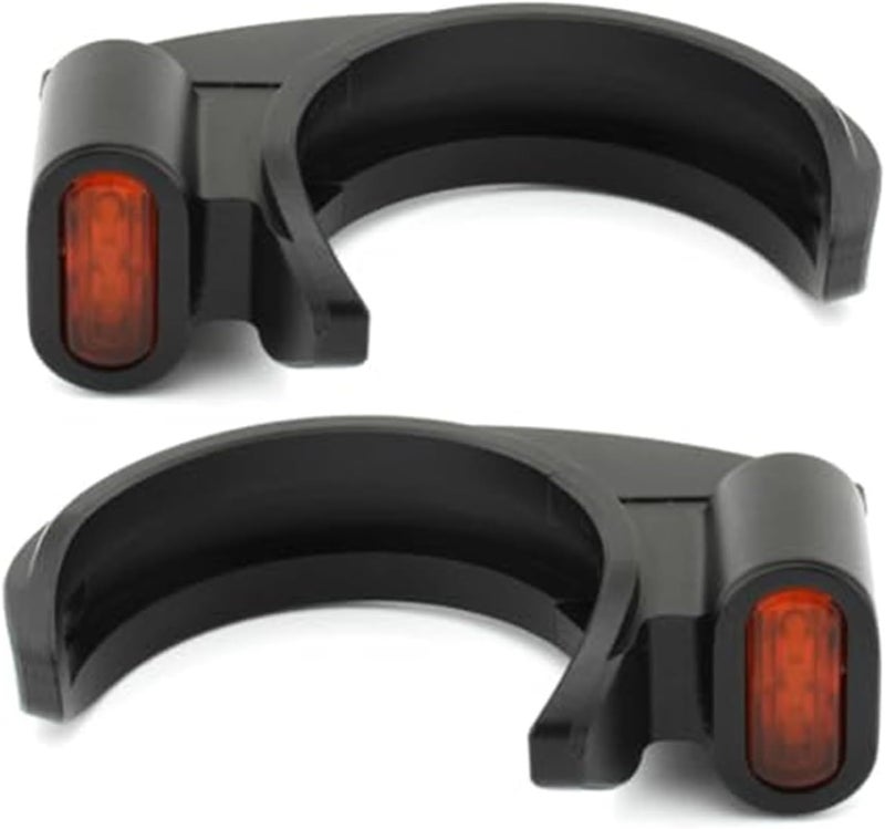 Wivplex Black Fork Covers with Amber Turn Signal Lights for Harley Nightster RH975 - Image 5