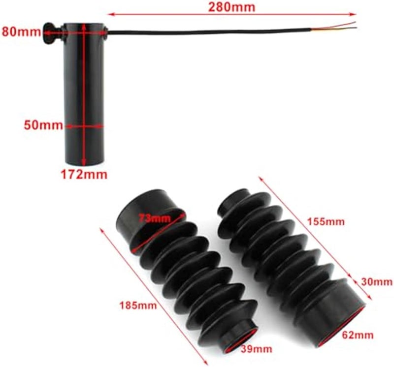 Wivplex Black Fork Covers with Amber Turn Signal Lights for Harley Nightster RH975 - Image 3