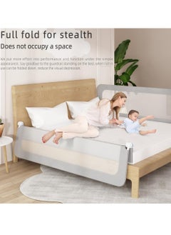 DMG TECH DMG Toddler Bed Rails for Crib, Foldable Bed Rail for Toddlers, Baby Crib Guard Bumper, Adjustable Height and Fall Protection Mesh Guardrails, Kids Safe Bed Side Rail for Full Size Bed (180cm)  - Image 5