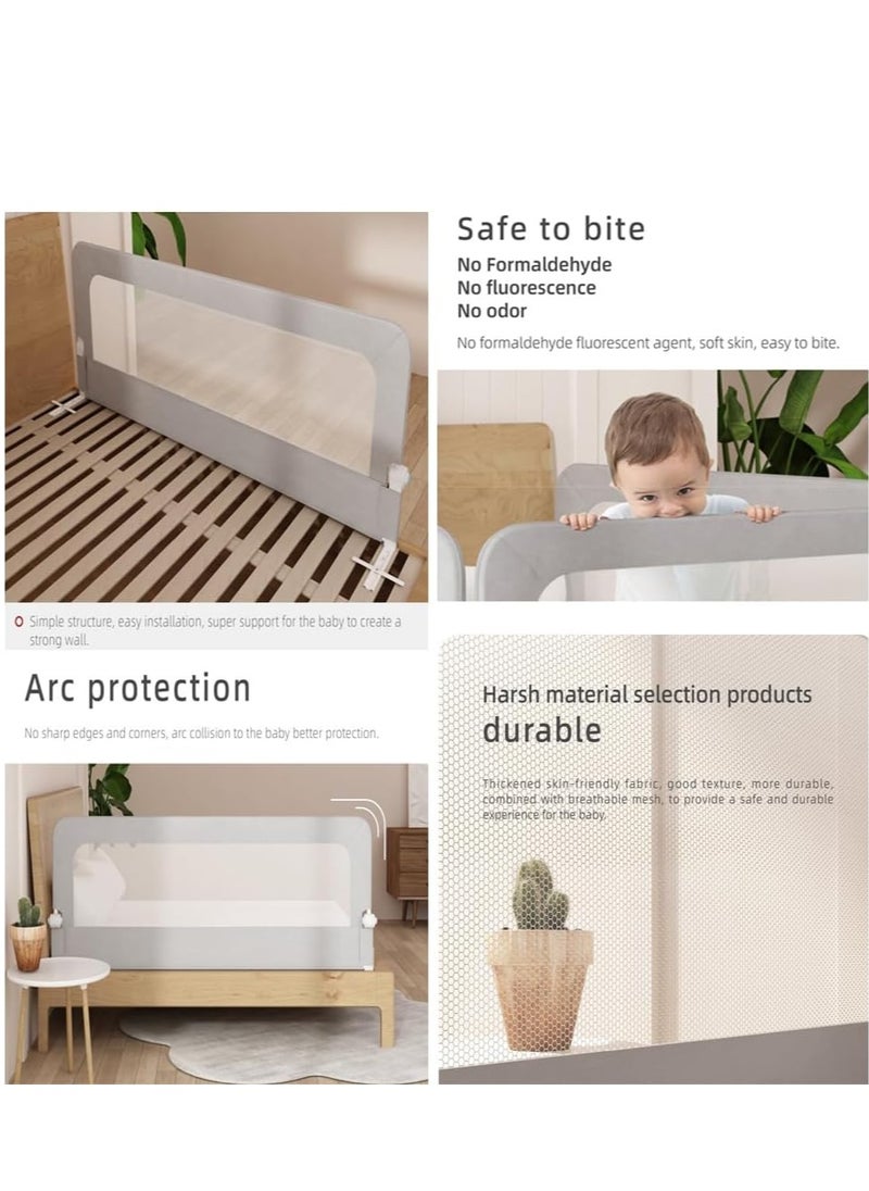 DMG TECH - DMG Toddler Bed Rails for Crib, Foldable Bed Rail for Toddlers, Baby Crib Guard Bumper, Adjustable Height and Fall Protection Mesh Guardrails, Kids Safe Bed Side Rail for Full Size Bed (180cm) - Image 1