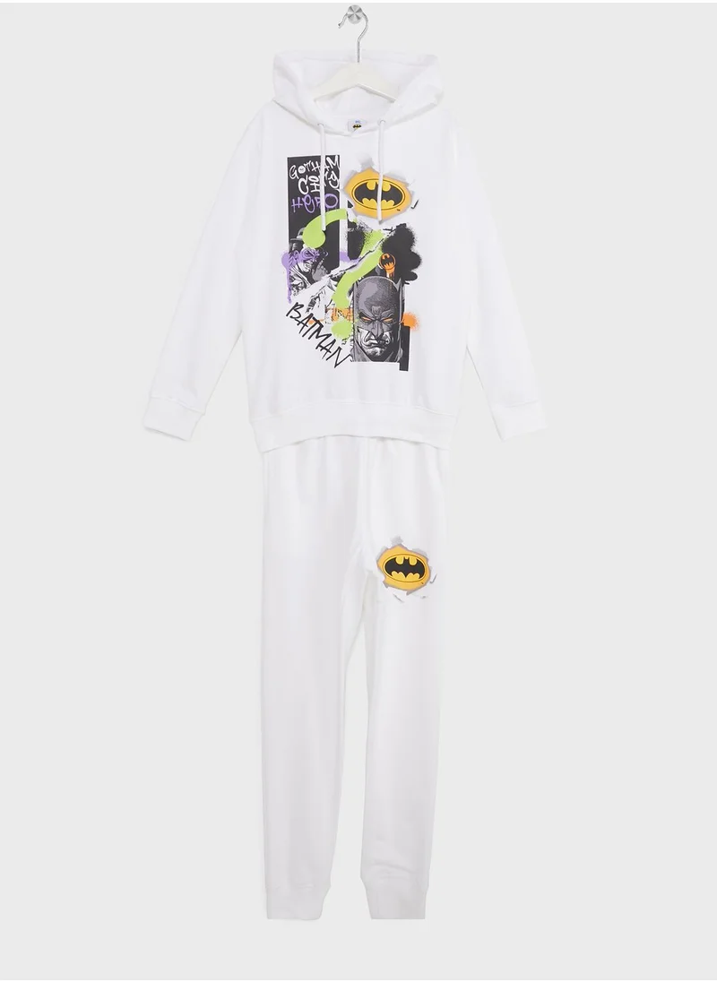 Batman Boys Dragon Ball Printed Hoodie And Jogger Set