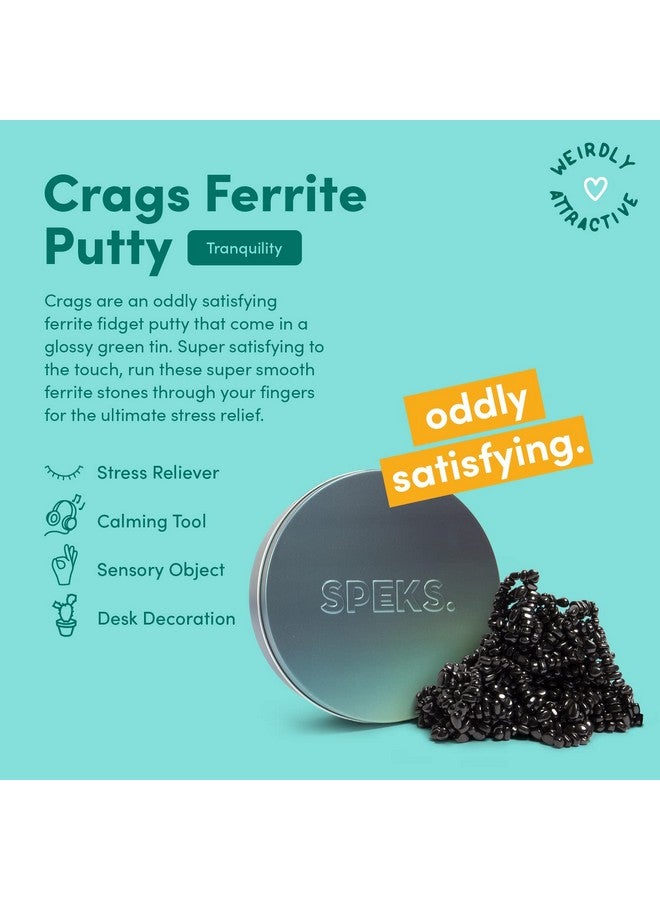 Speks Original Crags Ferrite Putty | 500+ Ferrite Stones in a Tin, Fidget Toy for Stress Relief, Sensory Desk Toy for Adults & Teens 14+ | Tranquility, Medium - Image 2