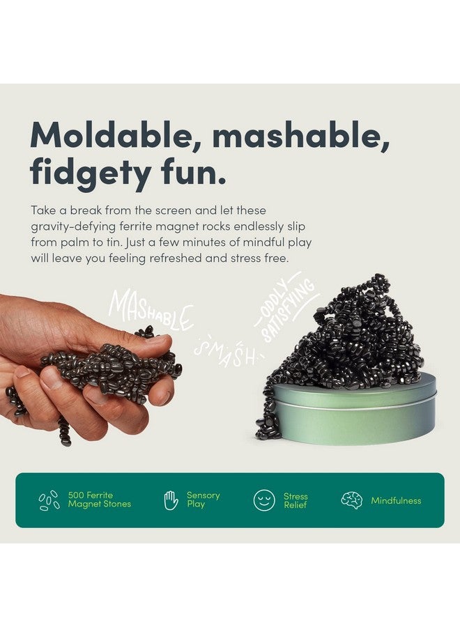 Speks Original Crags Ferrite Putty | 500+ Ferrite Stones in a Tin, Fidget Toy for Stress Relief, Sensory Desk Toy for Adults & Teens 14+ | Tranquility, Medium - Image 3