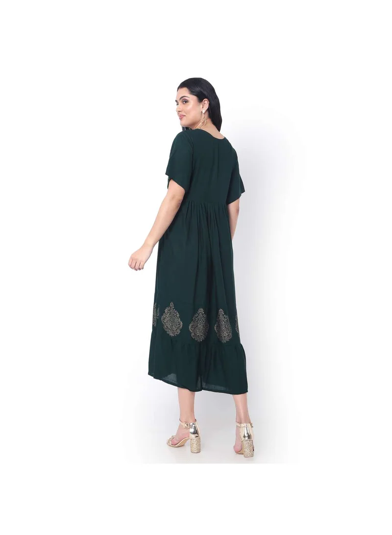 HANA & SARA SHORT HIGH QUALITY VISCOSE FRONT EMBROIDERED WITH THIN BELT FRONT TIED ARABIC KAFTAN JALABIYA DRESS