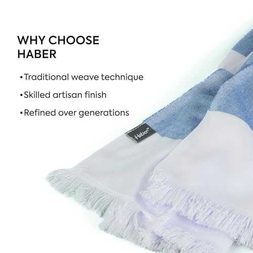HABER 100% Bamboo Bath Towel (150 x 75 cm) – Ultra-Absorbent, 3X Softer Than Cotton, Quick Dry & Lightweight Large Eco-Friendly Towel for Bath, Gym & Travel – Azure Pack of 1 - Image 2