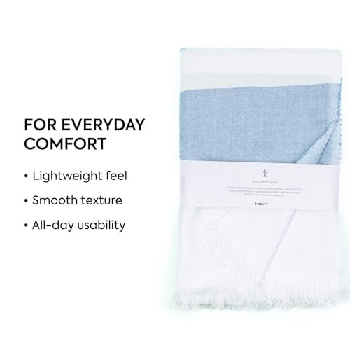 HABER 100% Bamboo Bath Towel (150 x 75 cm) – Ultra-Absorbent, 3X Softer Than Cotton, Quick Dry & Lightweight Large Eco-Friendly Towel for Bath, Gym & Travel – Azure Pack of 1 - Image 4