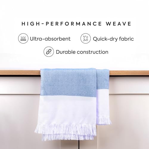HABER 100% Bamboo Bath Towel (150 x 75 cm) – Ultra-Absorbent, 3X Softer Than Cotton, Quick Dry & Lightweight Large Eco-Friendly Towel for Bath, Gym & Travel – Azure Pack of 1 - Image 3