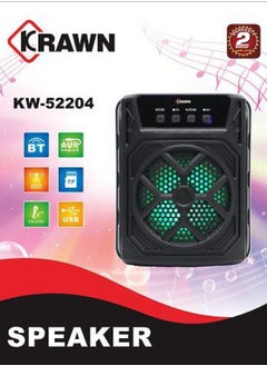 KRAWN Portable Bluetooth Speaker, FM Radio, SD Card, USB Port, Plays MP3 Files KW-52204  - Image 2