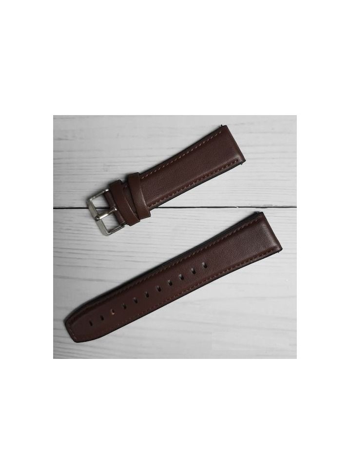 سوار ساعة من الجلد السليكوني مقاس 22 مم لاستبدال سوار هونر ماجيك 2 46 مم - مشبك فضي بني - Image 3