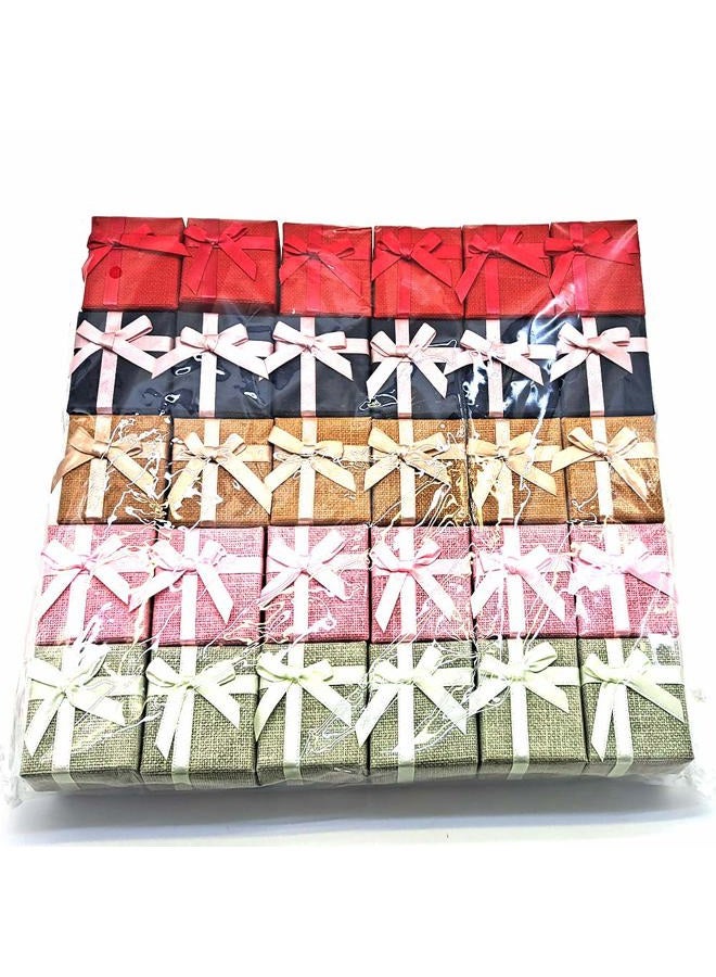 Best Balmy 30-Piece Color Cube Hard Cardboard Ring Box Bow-Knot Wedding Jewelry Packaging Gift Box Showcase Display Jewelry Box for Anniversaries, Weddings, Birthdays - Image 4