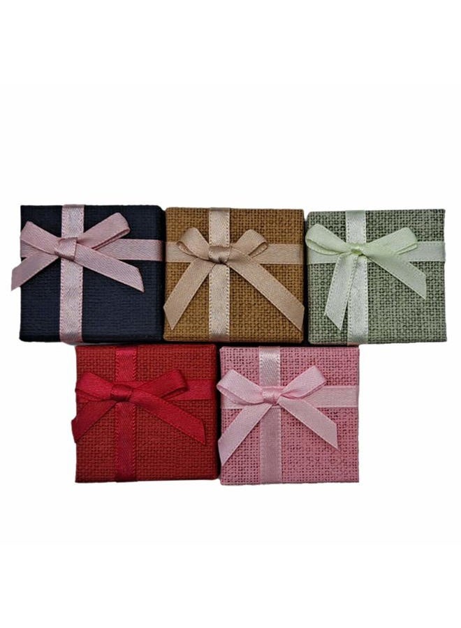 Best Balmy 30-Piece Color Cube Hard Cardboard Ring Box Bow-Knot Wedding Jewelry Packaging Gift Box Showcase Display Jewelry Box for Anniversaries, Weddings, Birthdays - Image 3