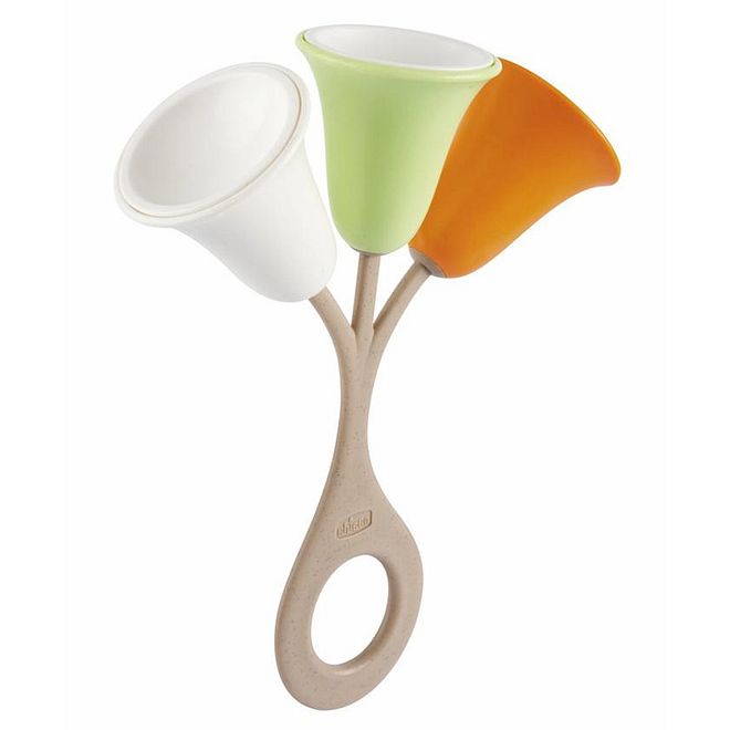 Chicco Tulip Rattle, Durable Material, Easy to Grip, Shake for sound, 3 to 18 Months, 14 x 5 x 19 cm - Multicolor - Image 1