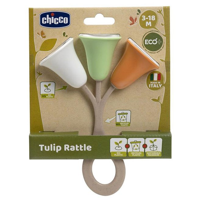 Chicco Tulip Rattle, Durable Material, Easy to Grip, Shake for sound, 3 to 18 Months, 14 x 5 x 19 cm - Multicolor - Image 3