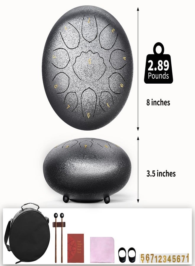 MENGBEI Rain Drum for Outside Garden, 8 Inches 11 Notes Steel Tongue Drum Rain Chime, Chakra Drum for Rain, Rain Drum for Outside Garden When It Rains (Sliver） - Image 5