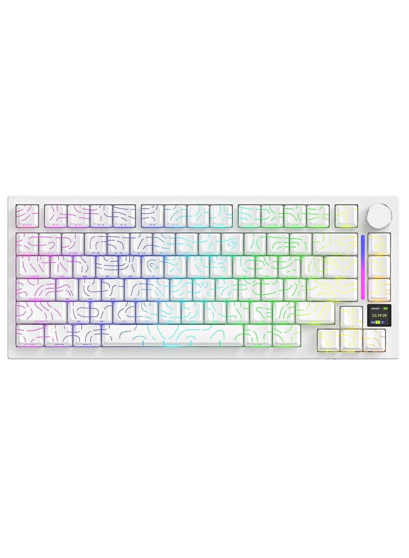 Attack Shark X820 Ultra Wireless Gaming Mechanical Keyboard with TFT Smart Display&Knob,75% Hot Swappable Custom Gasket-Mounted Keyboard,Tri-Mode(Wired/2.4GHz/BT) - Image 1