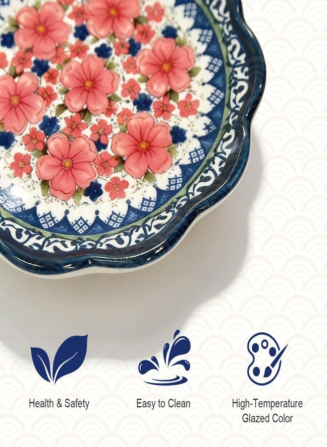 MOASIOP Vintage Blue Soy Sauce Dishes Set of 4, 3 Oz Small Ceramic Dipping Bowls for Sushi, Ketchup, BBQ & Side Dishes, 4 Inch Mini Appetizer Plates - Image 3