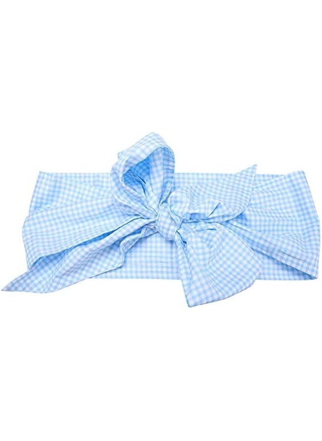 Generic Baby Swaddle Wrap Sash, Cotton Maternity Bowknot Newborn Infant Blanket for Photo Shot Stretch Wrap Swaddle Blanket Receiving Blanket (Light Blue Plaid)  - Image 4