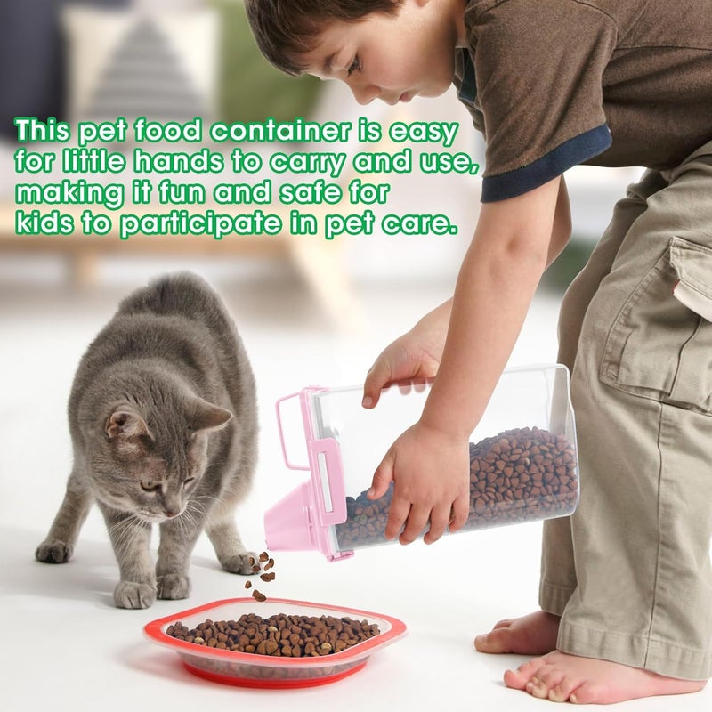 TBMax Rice Container 2 Pack 5 Lbs Cereal Container Storage, Kitchen Pantry Food Storage Holder with Cup, Small Pet Dog Cat Food Container -Pink - Image 4