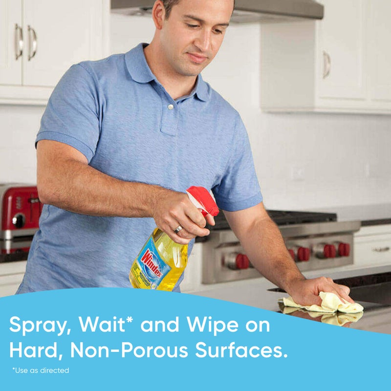 Windex زجاجة رذاذ مطهر متعدد الاستخدامات وينديكس، منظف أسطح سريع، برائحة الحمضيات، 32 أونصة سائلة - Image 4