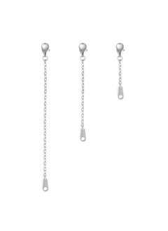 KINBOM 3pcs Sterling Silver Necklace Extenders, 1/2/3 Inches Necklace Extension Chain Jewelry Extenders Extension Chain for Jewelry Making Necklace Bracelet Anklet (Silver)  - Image 1