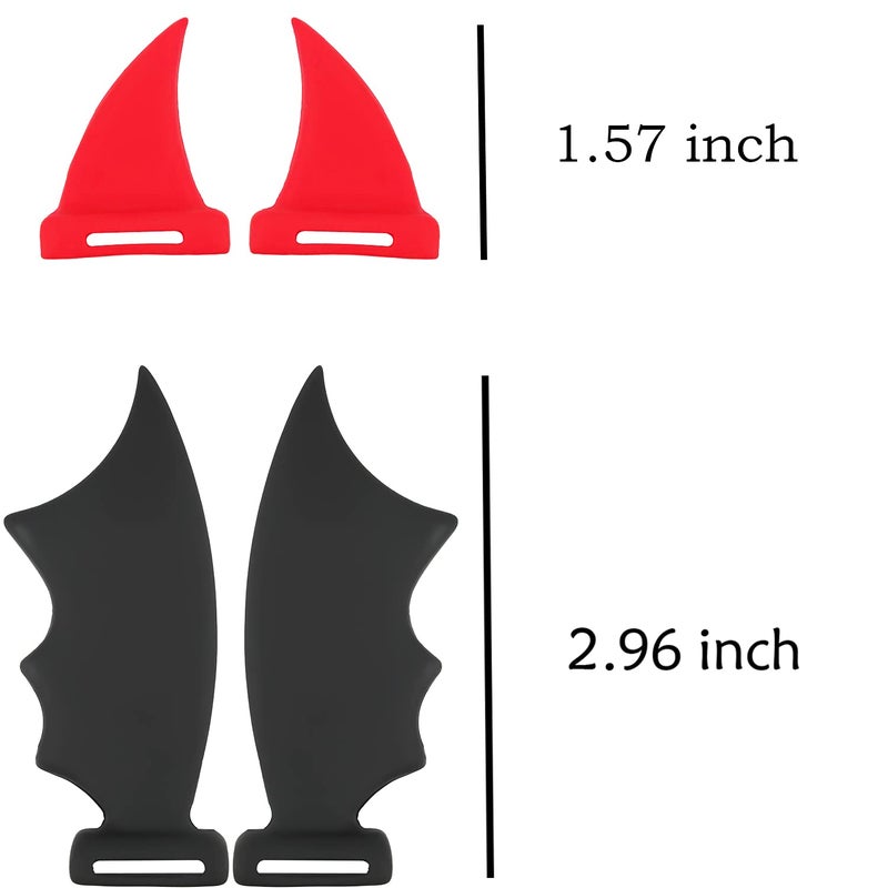 RUKUHOT Halloween Black Bat Wings + Red Devil Horns Headphone Attachment, Bat Devil Horns Headband Headset Decor, Cosplay Props Bat Wing for Halloween Christmas Party Dress Up Accessories - Image 4
