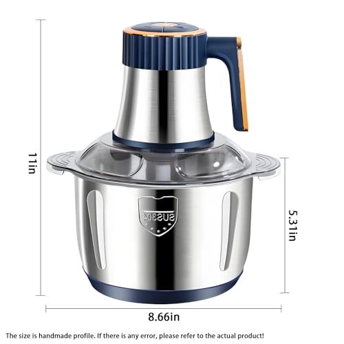 Yehenarn Electric Food chopper Food Processors Meat Grinder 800W 1810 Stainless Steel 3L CapacityVegetable Chopper5key ButtonsQuadrupleLayer 4 BladesSuitable For Food processing and Chopping - Image 3