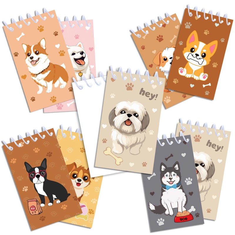 Happy Dog 8 Pack Vertical Portable Spiral Notebooks for Party Fun - Image 2