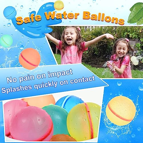 98K Reusable Water Balloons 12 Pcs with Mesh Bag, Pool Beach water Toys for Boys and Girls, Outdoor Summer Toys for Kids Ages 3-12 - Image 5