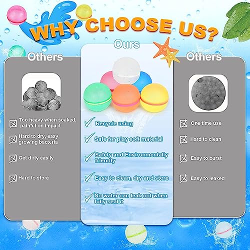 98K Reusable Water Balloons 12 Pcs with Mesh Bag, Pool Beach water Toys for Boys and Girls, Outdoor Summer Toys for Kids Ages 3-12 - Image 3