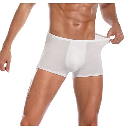 STARLY Mens Disposable Cotton Underwear Travel Boxers Briefs Portable Shorts White, 5pcs,XL - Image 2