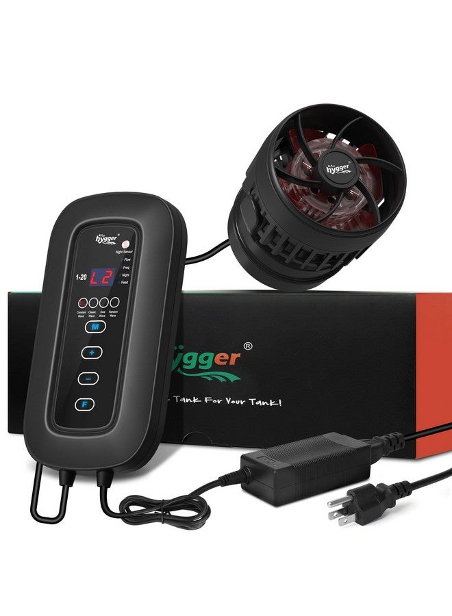 hygger DC Powerful Wave Maker For Aquarium, Quiet Aquarium Circulation Water Pump Adjustable Flow Freq, 4 Waves/Night/Feed Modes, Magnetic Holder Display Controller - Image 1
