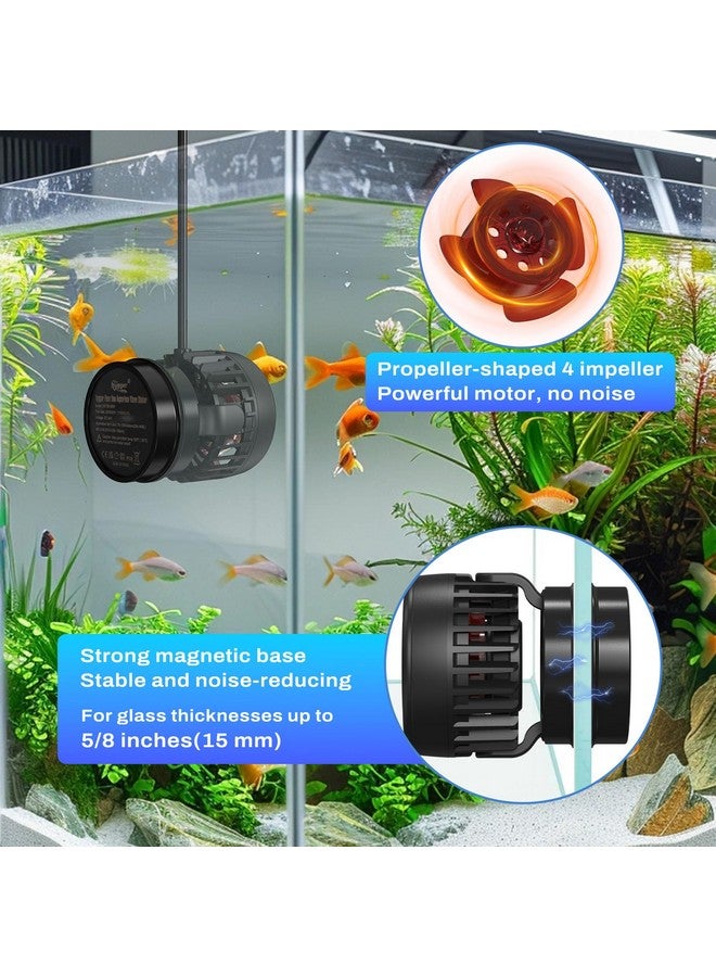 hygger DC Powerful Wave Maker For Aquarium, Quiet Aquarium Circulation Water Pump Adjustable Flow Freq, 4 Waves/Night/Feed Modes, Magnetic Holder Display Controller - Image 3