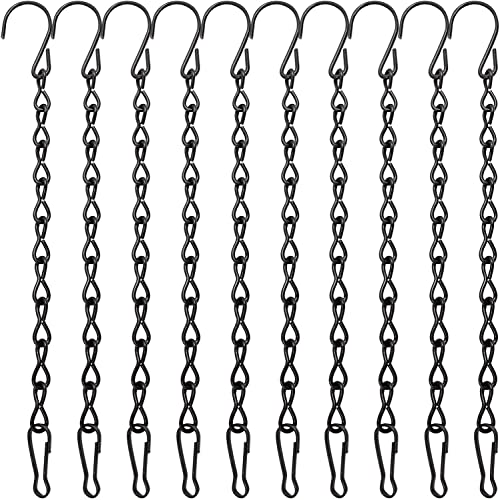 Tim Tim Agro Metal 10 Pack 9.5 Inch Black Hanging Chains, Garden Plant Hangers, for Hanging Bird Feeders, Billboards, Chalkboards, Basket, Planters, Lanterns, Wind Chimes and Decorative Ornaments Etc - Image 1