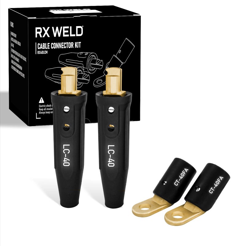 RX WELD 2PCS CT40FA 2PCS LC40 Male Cable Connector for Cable Capacity 10 thru 20 5070mm