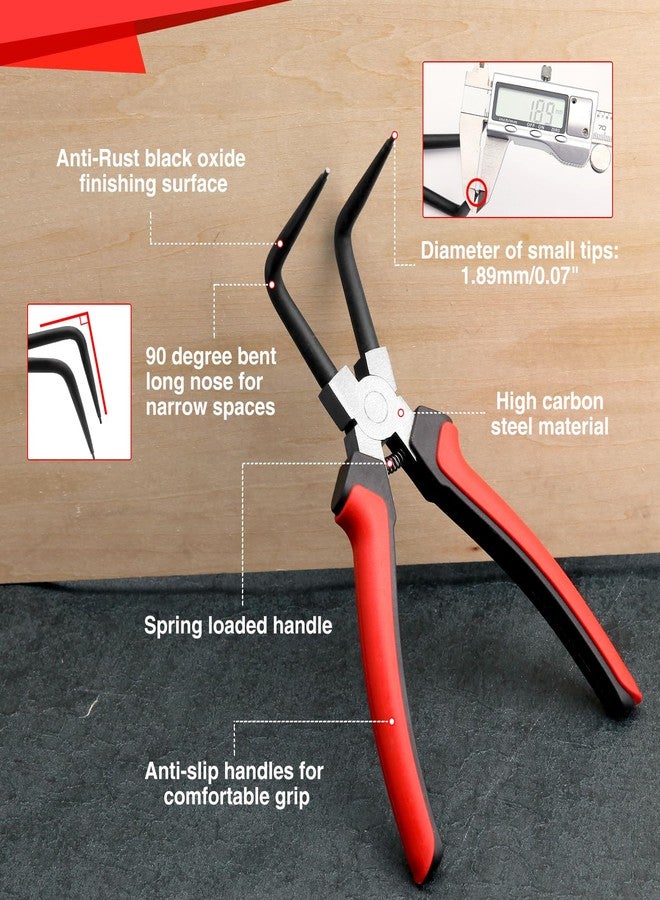 SPEEDWOX Internal Master Cylinder Snap Ring Pliers Internal Ring Remover 90 Degree Bent Nose Retaining Ring Circlip Pliers Long Reach Snap Ring Pliers For Trucks Motorcycles Cars Ring Removal - Image 3