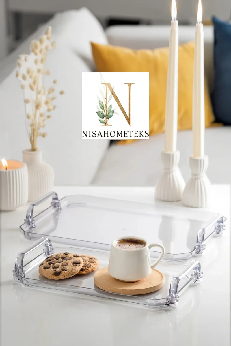 Nisahometeks 6 Pcs. Cocktail Napkin + 6 Pcs. Mini Presentation Tray