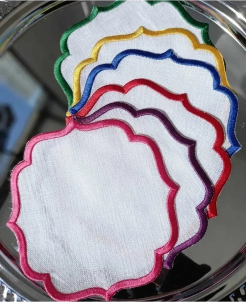 Nisahometeks 6 Pcs. Cocktail Napkin + 6 Pcs. Mini Presentation Tray