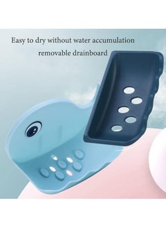 QSHOP QSHOP® Self Draining Double Layer Fish Shape Soap Dish Holder Plastic Self Adhesive Waterproof Bathroom Wall Mounted Soap Dish Holder  - Image 4