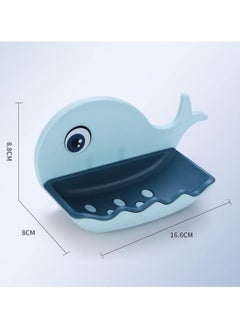 QSHOP QSHOP® Self Draining Double Layer Fish Shape Soap Dish Holder Plastic Self Adhesive Waterproof Bathroom Wall Mounted Soap Dish Holder  - Image 5