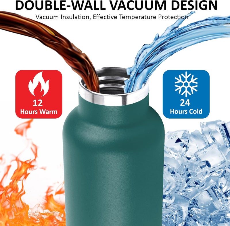 Water Bottle 1 Litre, Stainless Steel Water Bottle with Straw, Sports Water Bottles 1 Litre Leak-Proof, Double-Walled Vacuum Insulated, Thermos for Hiking, Camping, Adults, Travel, Fitness - Image 3