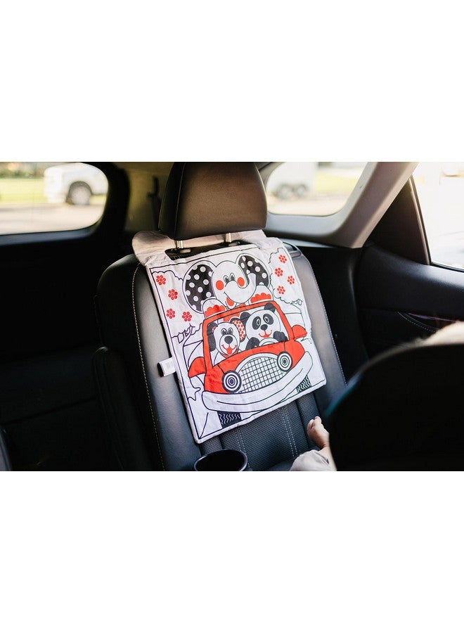 Genius Baby Toys Reversible Car Activity Center Toy for Baby in Black, White and Red, Easy to Attach, with Baby Safe Mirror - Image 5