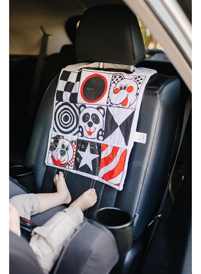 Genius Baby Toys Reversible Car Activity Center Toy for Baby in Black, White and Red, Easy to Attach, with Baby Safe Mirror - Image 4