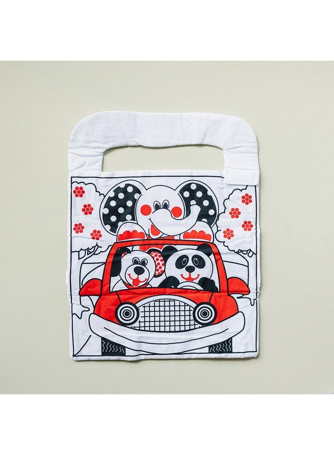 Genius Baby Toys Reversible Car Activity Center Toy for Baby in Black, White and Red, Easy to Attach, with Baby Safe Mirror - Image 2